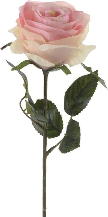 Emerald Kunstbloem roos Simone licht roze 45 cm decoratie bloemen Kunstbloemen