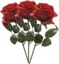 Emerald Kunstbloem roos Simone 3x rood 45 cm decoratie bloemen Kunstbloemen - Thumbnail 2