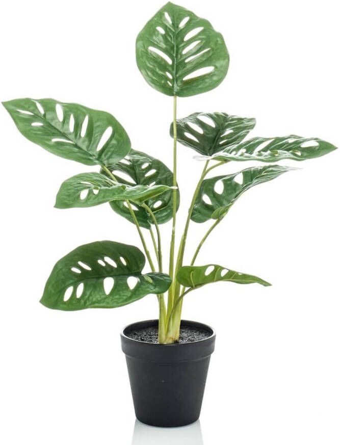 Emerald Kunstplant in pot Monkey monstera struik 43 cm