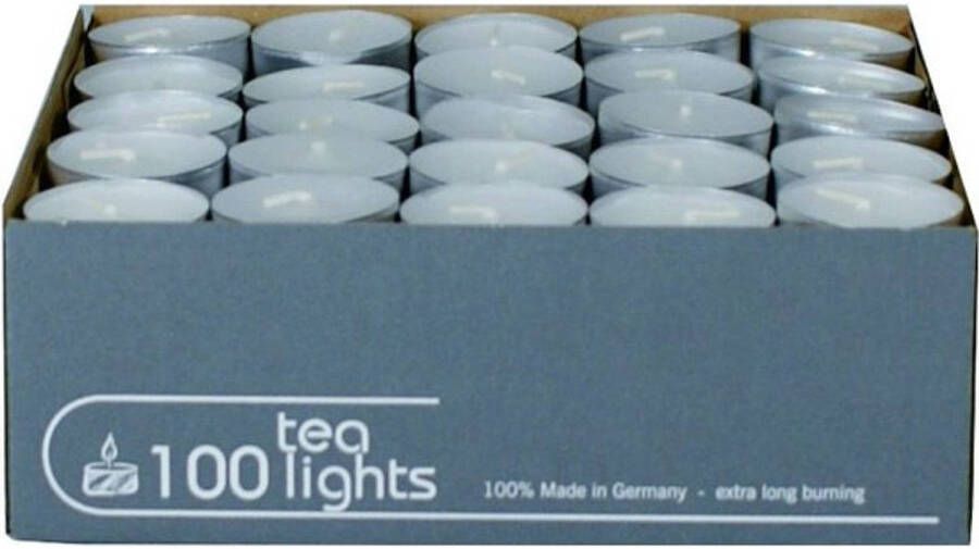 Enlightening Candles 100x Witte theelichtjes waxinelichtjes 5 branduren Geurloze kaarsen Waxinelichtjes