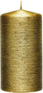 Enlightening Candles 1x Creme gouden cilinderkaars stompkaars 7 x 13 cm 25 branduren Geurloze creme goudkleurige kaarsen Woondecoraties Stompkaarsen