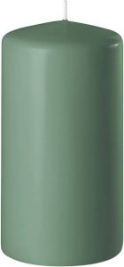 Enlightening Candles 1x Groene cilinderkaars stompkaars 6 x 8 cm 27 branduren Stompkaarsen