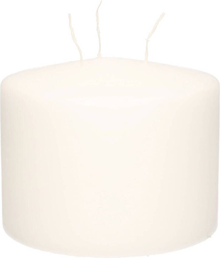 Enlightening Candles Witte multi lont kaars mammoetkaars 15 x 12 cm 104 branduren Stompkaarsen