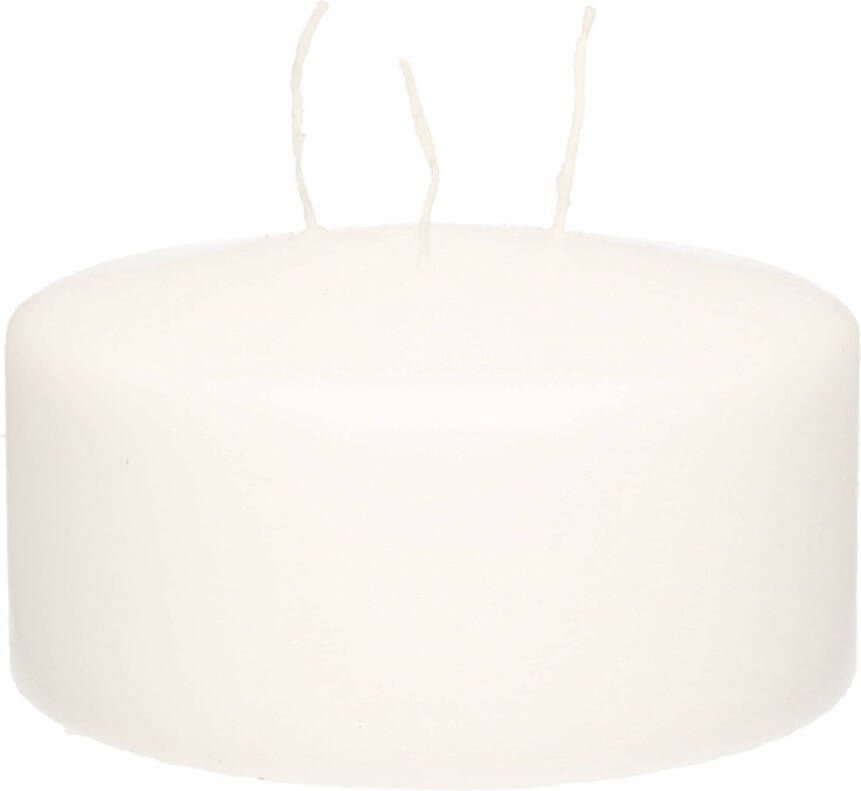 Enlightening Candles Witte multi lonten kaars 15 x 8 cm 62 branduren Geurloze kaarsen wit Woondecoraties Stompkaarsen