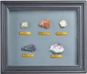 Esschert Design Mineralen Ingelijst 32 X 27 5 Cm Hout Glas
