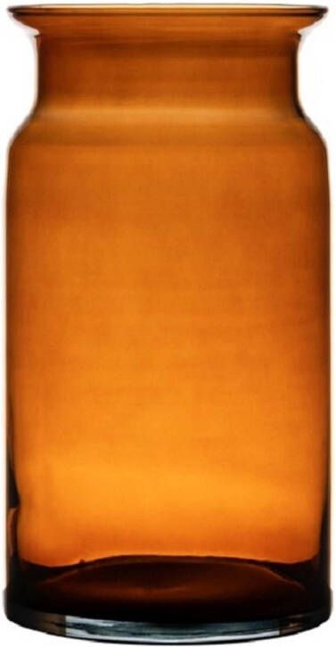 Hakbijl Glass Oranje transparante stijlvolle melkbus vaas vazen van glas 29 cm Bloemen boeketten vaas voor binnen gebruik Vazen