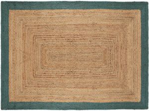 Eva Interior Jute Vloerkleed Rechthoek Naturel donkergroen 140 X 190 Cm (S)