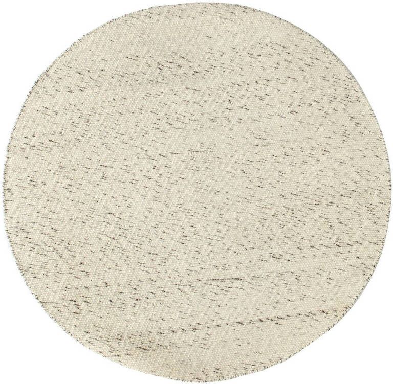 Eva Interior Rond vloerkleed wol Antraciet|Wit Cobble Stone-140cm