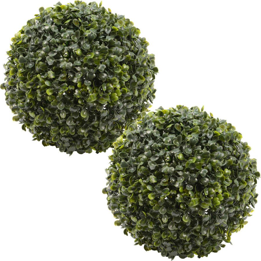 Everlands 2x stuks buxus bol kunstplanten D49 cm groen kunststof Kunstplanten
