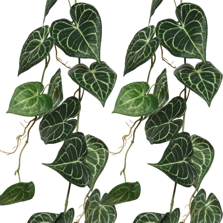 Everlands 2x stuks klimop hedera kunst slinger hangplant 115 cm groen Kunstplanten