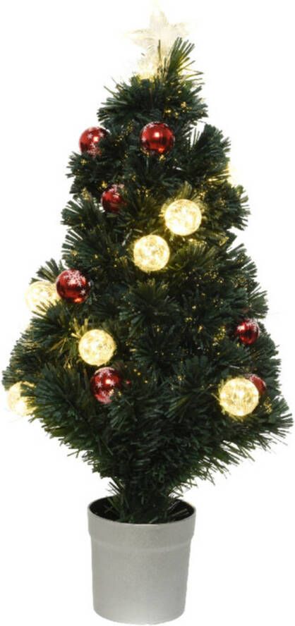 Everlands Fiber optic kerstboom kunst kerstboom met verlichting 90 cm Kunstkerstboom