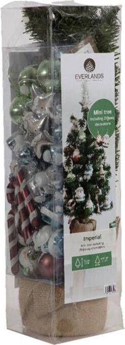 Everlands Imperial mini kerstboom+deco multicolor zilver