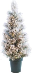 Everlands Kerstboom+sneeuw Pot 120cm 80l Buiten Wit