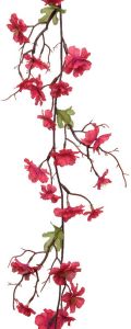 Everlands Kunstbloem bloesem takken slinger fuchsia roze 187 cm Kunstplanten
