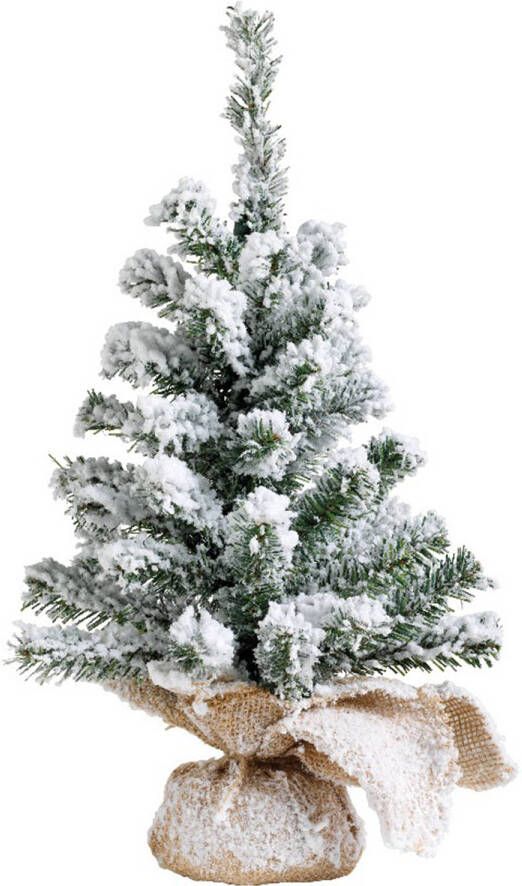 Everlands Kunstboom kunst kerstboom groen met sneeuw 45 cm Kunstkerstboom