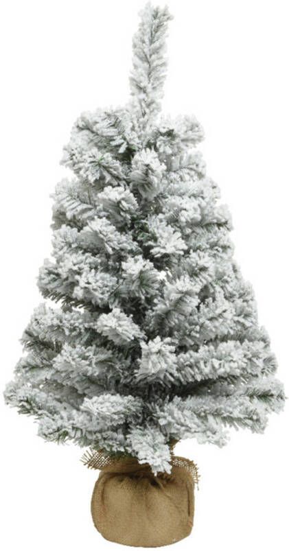Everlands Kunstboom kunst kerstboom met sneeuw 75 cm kerstversiering Kunstkerstboom