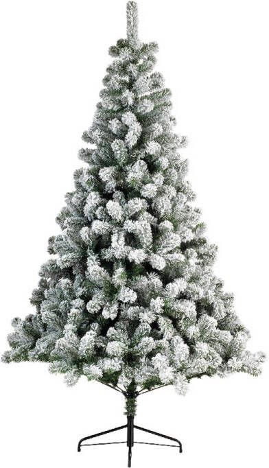 Everlands Kunstkerstboom Imperial pine snowy h240 cm dia 133 cm groen wit