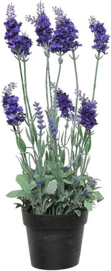 Everlands Lavendel kunstplant in pot paars D18 x H38 cm Kunstplanten
