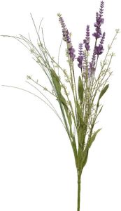 Everlands Lavendel kunstplant kunststof lila paars 4 x 13 x H75 cm Kunstplanten