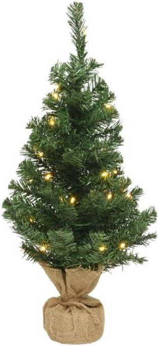 Everlands Mini kerstboom 45cm met LED verlichting groen