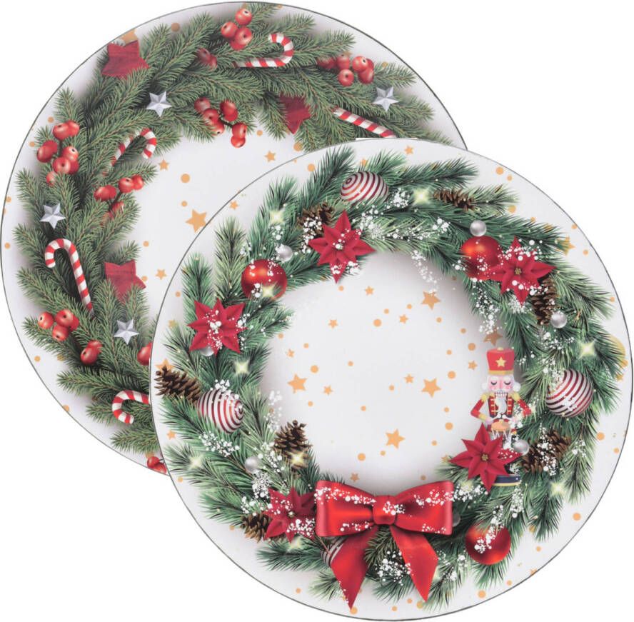 Excellent Houseware Christmas Decoration kaarsenbord onderbord kerst- kunststof D33 cm Kaarsenplateaus