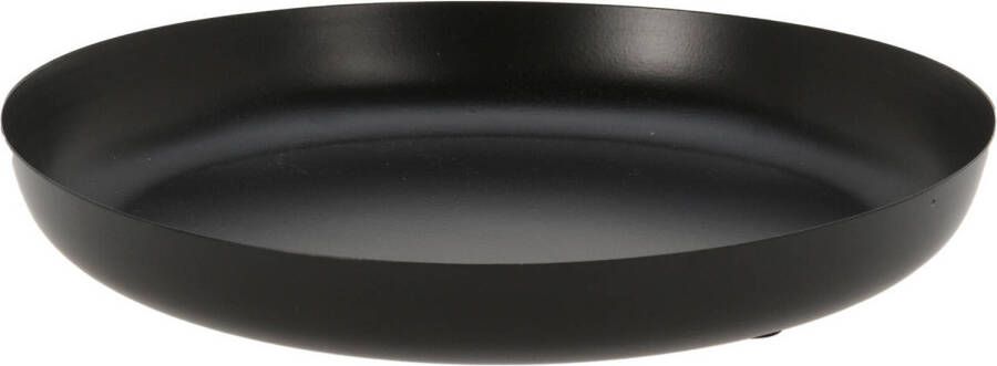 Excellent Houseware Dienblad serveer of kaarsplateau Dia 25 cm metaal zwart Kaarsenplateaus