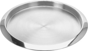 Excellent Houseware Dienblad serveer of kaarsplateau Dia 35 cm metaal zilver kleurig Kaarsenplateaus