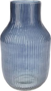 Excellent Houseware glazen vaas bloemen vazen blauw 12 x 23 cm Vazen