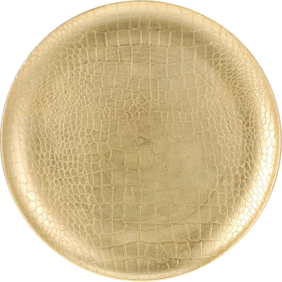 Excellent Houseware kaarsenbord onderbord goud kunststof D33 cm Kaarsenplateaus