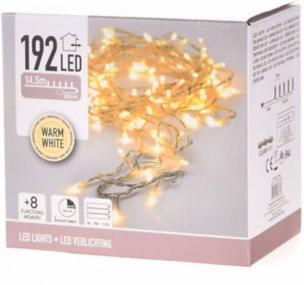 Excellent Houseware LED verlichting wit wit 192 LED op battijen 15 mtr