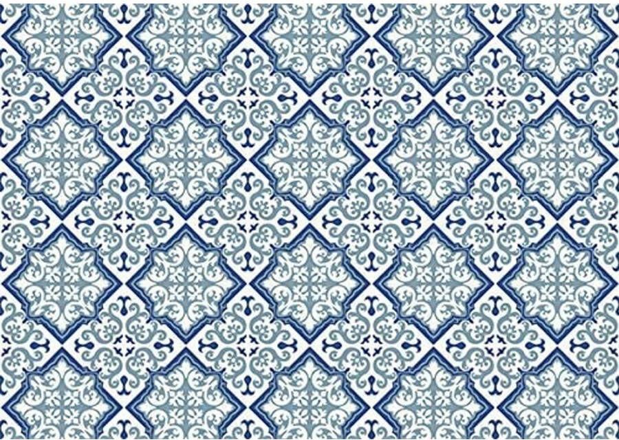 Exclusive Edition tapijt Flower Diamond 195 x 135 cm polyester blauw grijs