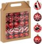 FEERIC LIGHTS & CHRISTMAS Feeric Christmas gedecoreerde kerstballen 25x- 6 cm rood -kunststofA¯A¿A½ Kerstbal - Thumbnail 2