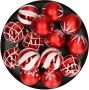 FEERIC LIGHTS & CHRISTMAS Feeric Christmas gedecoreerde kerstballen 25x- 6 cm rood -kunststofA¯A¿A½ Kerstbal - Thumbnail 1