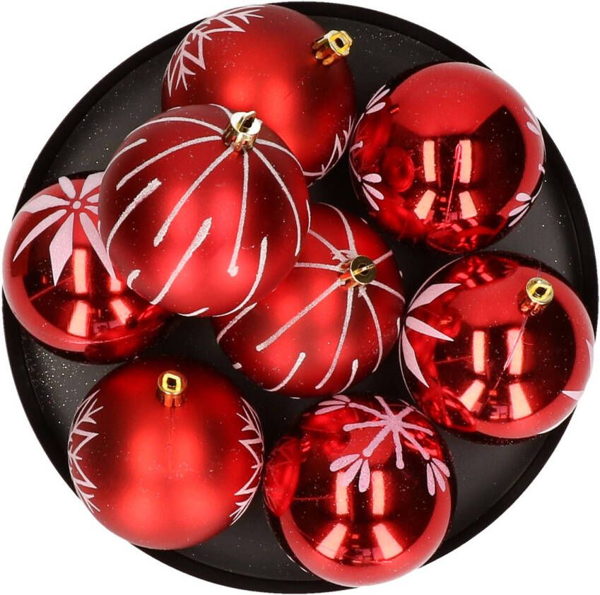 FEERIC LIGHTS & CHRISTMAS Feeric lights and christmas kerstballen 16x 8 cm kunststof -rood Kerstbal