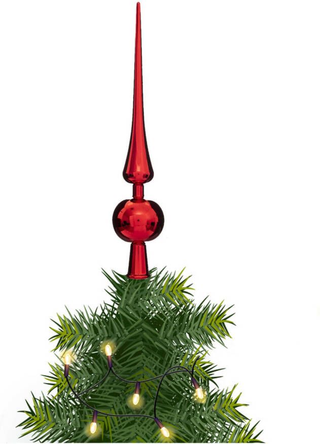 FEERIC LIGHTS & CHRISTMAS Feeric lights and christmas kerstboom piek rood plastic H28 cm kerstboompieken
