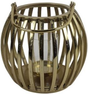 Quality Shops Luxury label windlicht Macey 30 x 30 cm staal goud
