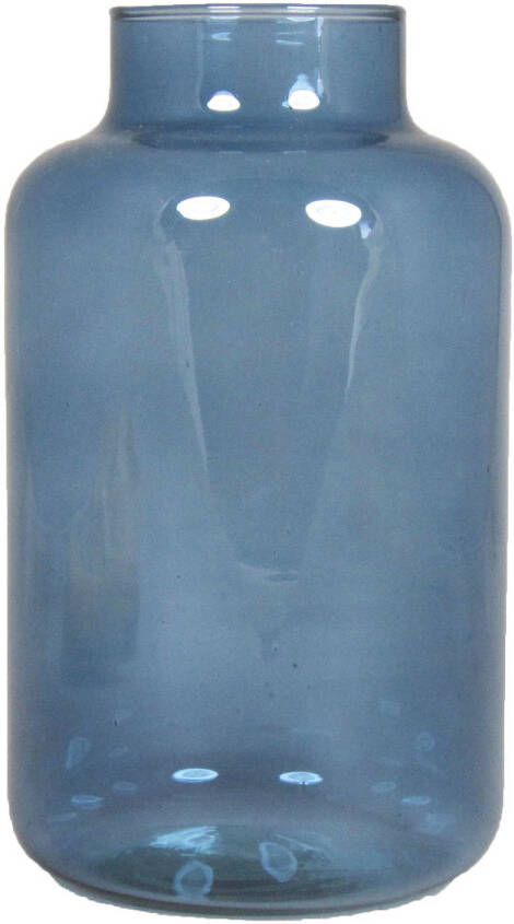 Floran Bloemenvaas blauw transparant glas H25 x D15 cm Vazen
