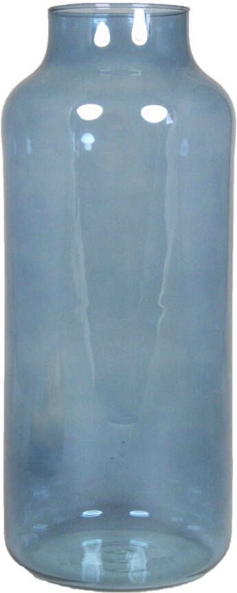 Floran Bloemenvaas blauw transparant glas H35 x D15 cm Vazen
