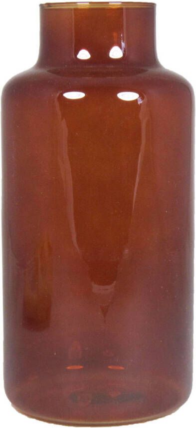 Floran Bloemenvaas apotheker model bruin transparant glas H30 x D15 cm Vazen
