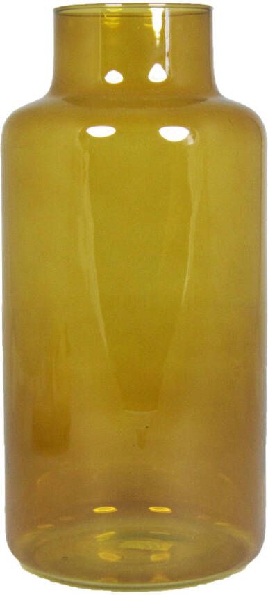 Floran Bloemenvaas okergeel transparant glas H30 x D15 cm Vazen