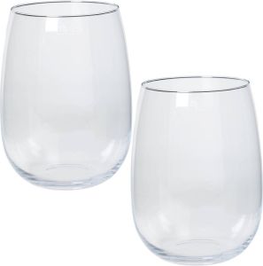 Floran Set van 2x stuks glazen vaas vazen Julia 10 liter met wijd uitlopend 22 x 26 cm Bloemenvazen van glas Vazen