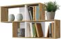 FMD Wandschap met 4 vakken antiek-eikenkleurig en glanzend wit - Thumbnail 1