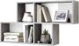 FMD Wandschap met 4 vakken betonkleurig en wit - Thumbnail 1