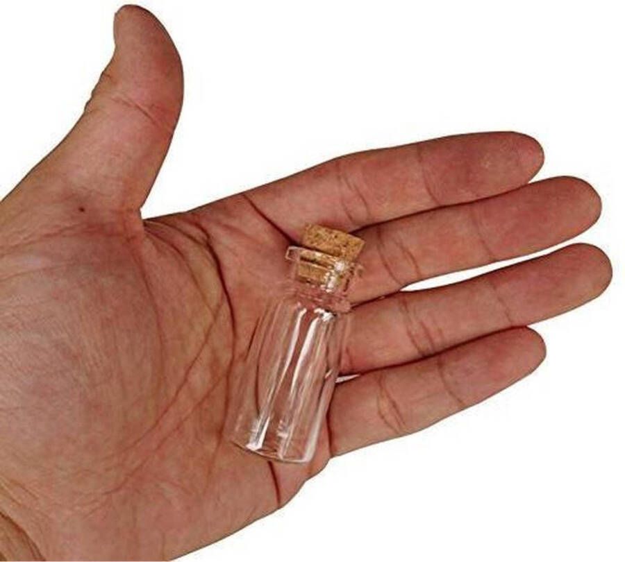 ForDig Glazen Mini Flesjes Met Kurk Decoratie flesjes Inhoud 10 ml Set van 20 Stuks