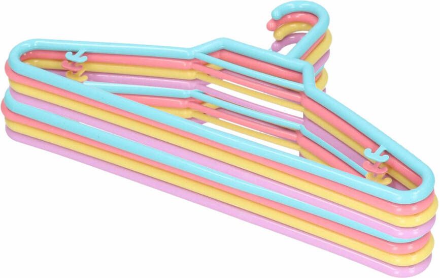 Forte Plastics 12x Pastel gekleurde kledinghangers 27 cm voor kinderkleding Kledinghangers