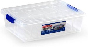 Forte Plastics 1x Opbergbakjes organizers met deksel 500 ml 16 cm transparant Opbergbox