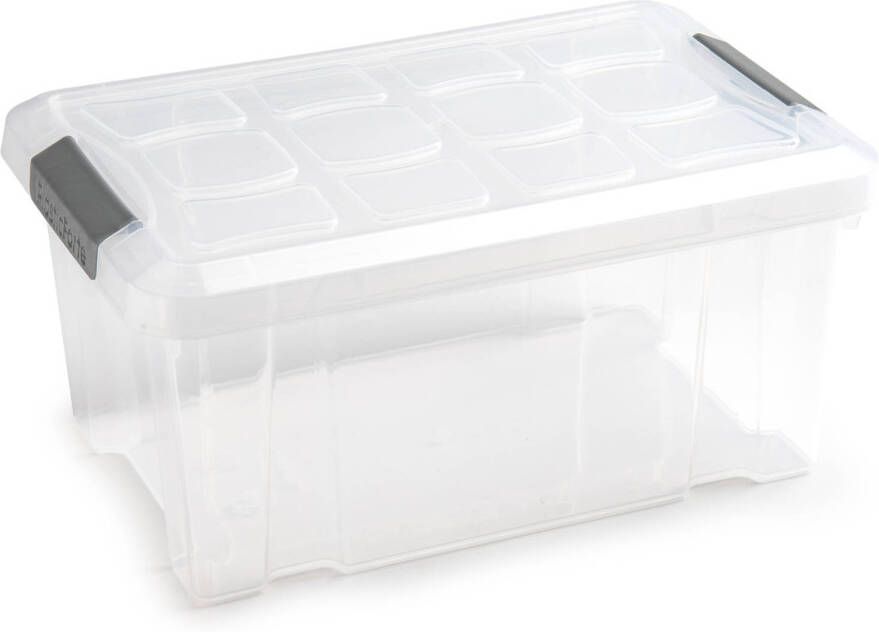 Forte Plastics 1x stuks Opslagbakken organizers met deksel 5 liter 29 x 19 x 14 cm transparant Opbergbakken Opbergbox
