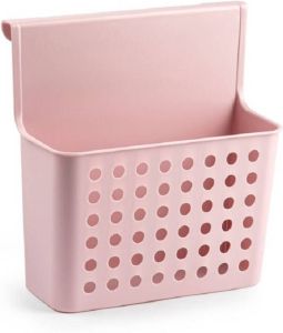 Forte Plastics Badkamer keuken hang opbergmandjes organizers roze 26 x 24 cm Hangmandjes kastmandjes Opbergmanden