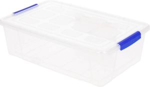 Forte Plastics 1x Opbergbakjes organizers met deksel 2 liter 25 cm transparant Opbergbox
