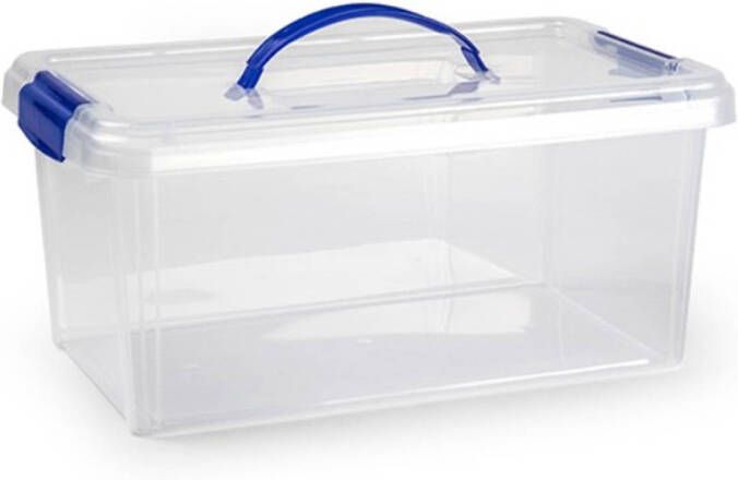 Forte Plastics Opslagbak organizer met deksel 10 liter transparant Opbergbox